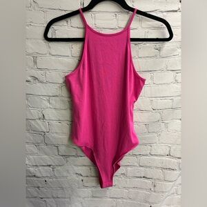 Zara Bodysuit Halter Neck Top Womens‎ Size M Sleeveless Hot Barbie Pink Casual